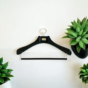 Luxury Suit Hanger Black Polished Wood Silver Plate ENZO Custom Clothes Hanger